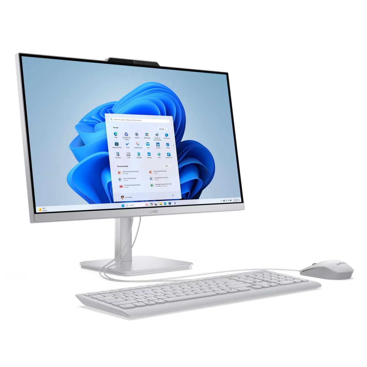 PC Todo en Uno Lenovo A100, Intel Core i3-N305 Hasta 3,8 GHz, RAM 8GB, SSD 512GB, LED 24" FHD, Wi-Fi, BT
