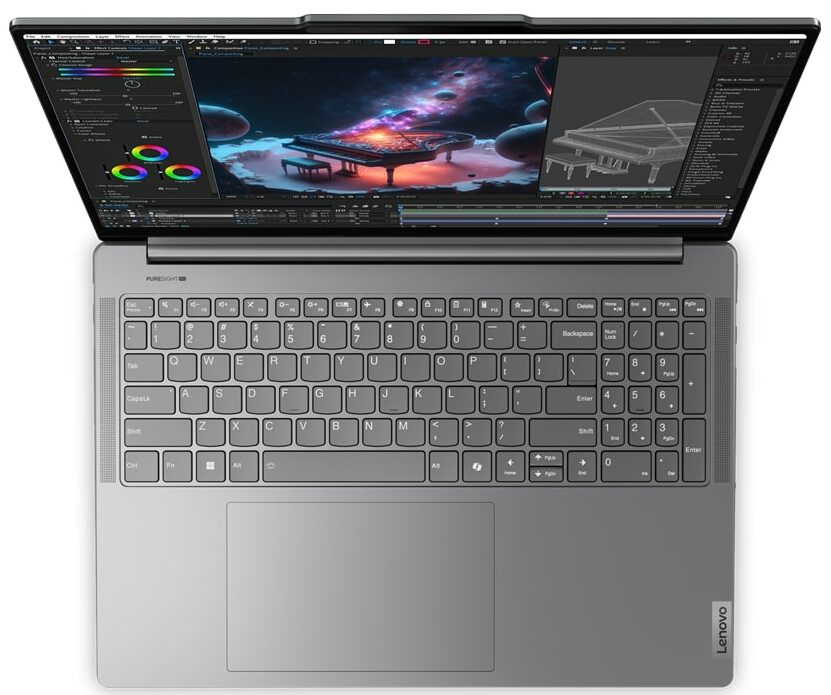 Laptop Lenovo Yoga Pro 9 (16IMH9), Intel Core Ultra 9 185H Hasta 5.1 GHz, RAM 32GB, SSD 1TB, 8GB NVIDIA GeForce RTX 4060, Mini-LED 16" 3.2K, Touch a 165Hz, 100% DCI-P3, Windows 11 Pro