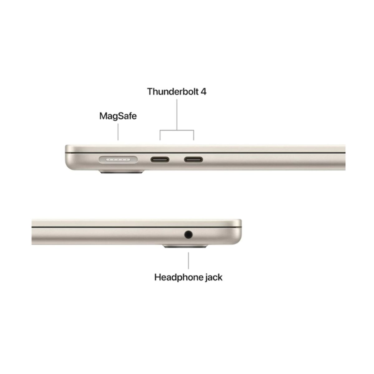 Laptop Apple MacBook Air 13.6, Chip M4, RAM 16GB, SSD 256GB, Pantalla Liquid Retina 13.6’’ (2560x1664), TrueTone, Peso 1.2 kg, MacOS (Starlight)