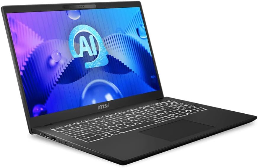 Laptop MSI Modern 15 H AI C1M, Intel Core Ultra 9 185H Hasta 5.1 GHz, RAM 32GB, SSD 1TB, LED 15.6" FHD Touch, Windows 11 Home