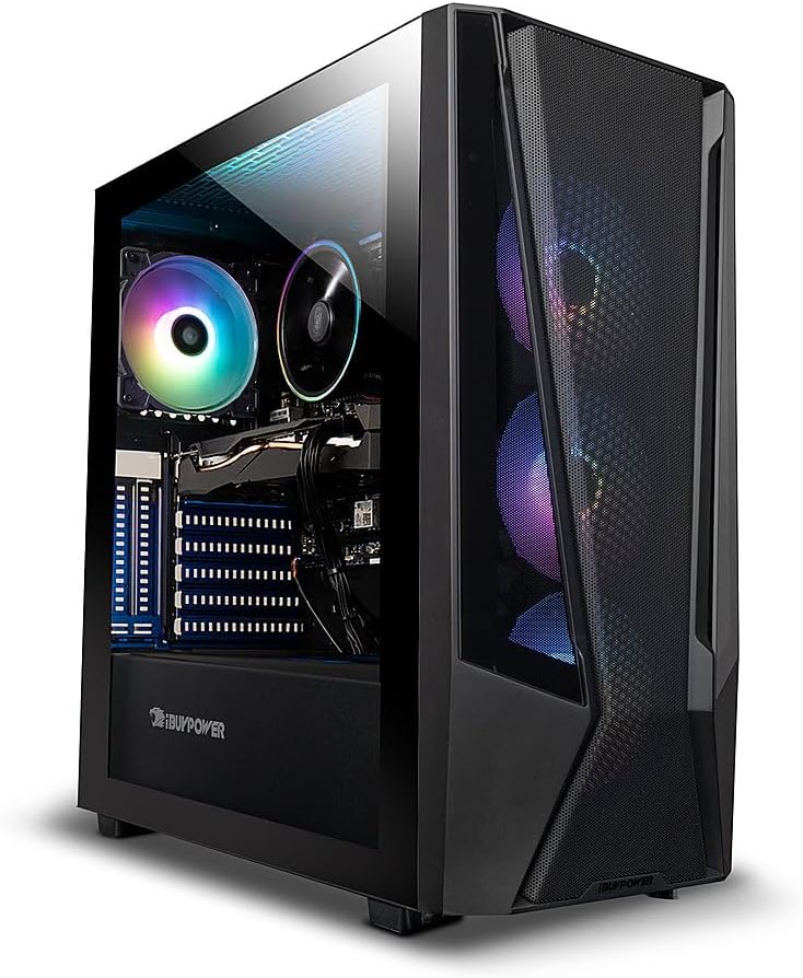 Combo-PC iBUYPOWER Mirage Gaming, Intel Core i7-14700F Hasta 5.4 GHz, RAM 16GB, SSD 1TB, Video 8GB NVIDIA GeForce RTX 4060, 600W 80 Plus Gold, Wi-Fi 6, Windows 11 Home + Monitor Gamer Curvo de 24'' a 165Hz/1ms