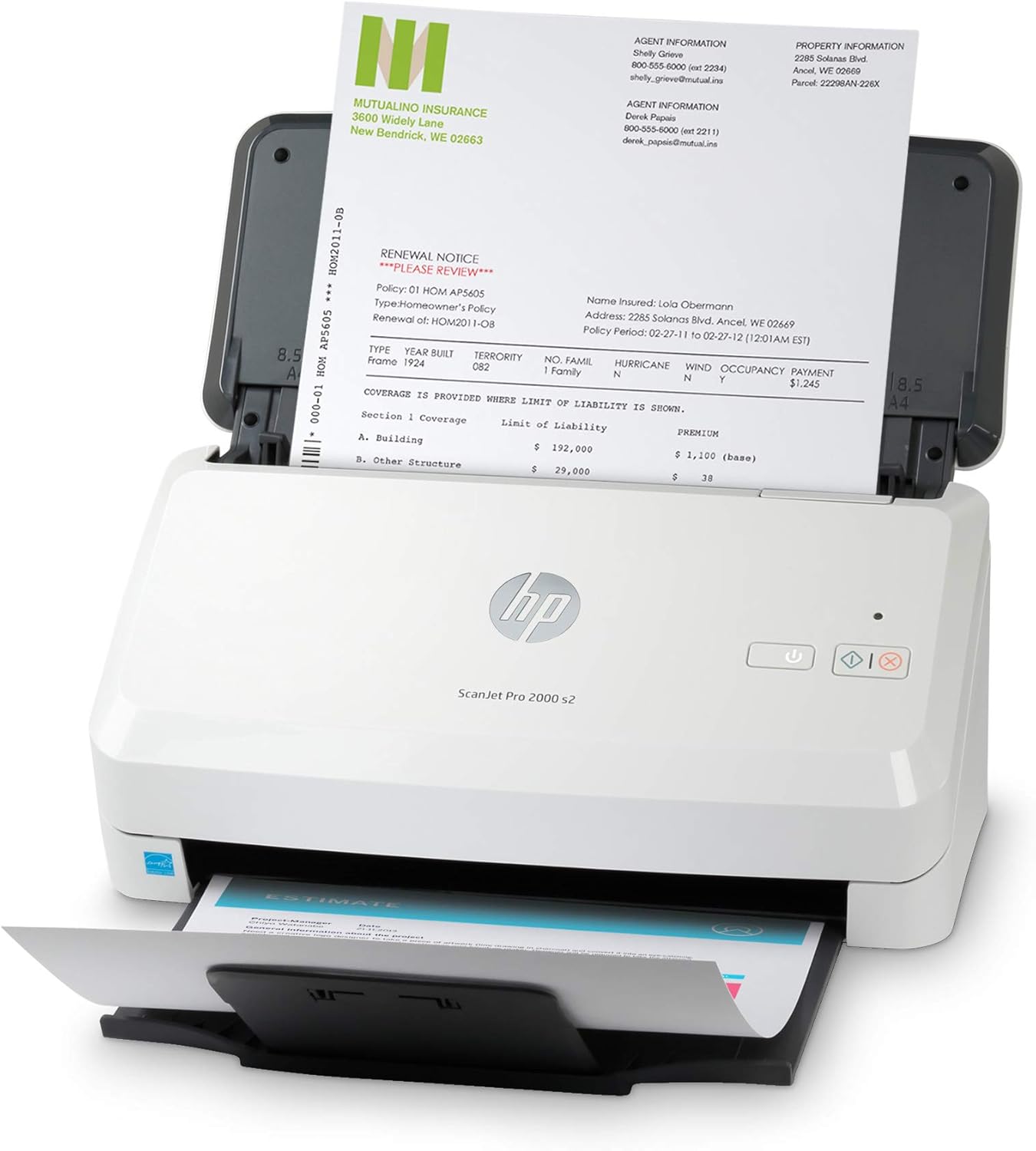 Scanner HP Scanjet Pro 2000 S2 con Alimentador de hojas, USB 3.0, Programación de trabajos recurrentes, Escaner a color de Doble Cara, Software OCR
