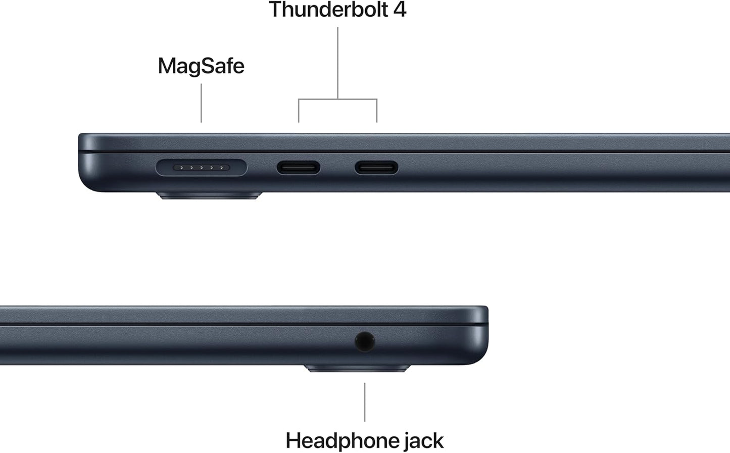 Laptop Apple MacBook Air 13.6, Chip M4, RAM 16GB, SSD 256GB, Pantalla Liquid Retina 13.6’’ (2560x1664), TrueTone, Touch ID, Peso 1.2 kg, MacOS (Midnight)