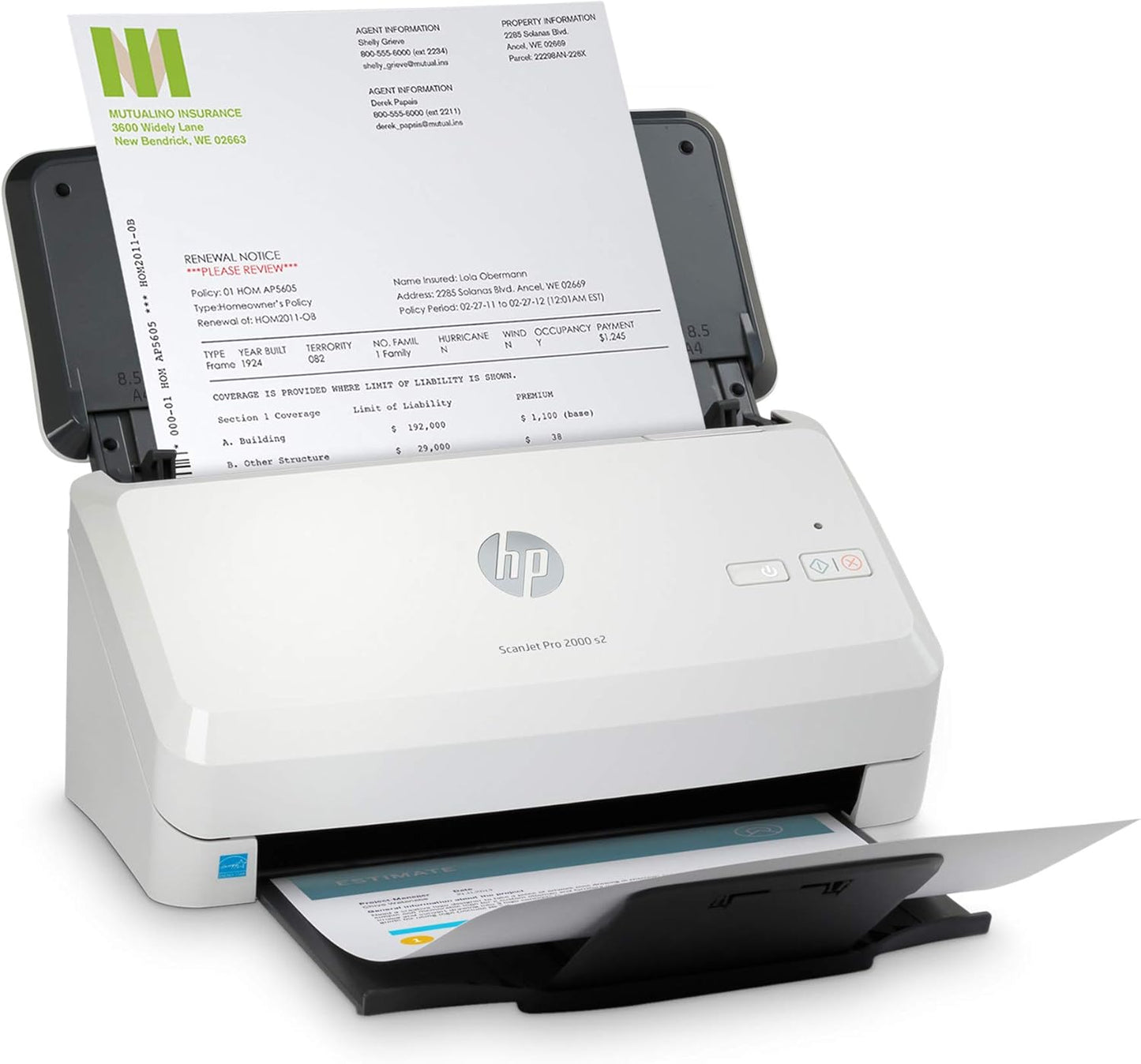 Scanner HP Scanjet Pro 2000 S2 con Alimentador de hojas, USB 3.0, Programación de trabajos recurrentes, Escaner a color de Doble Cara, Software OCR