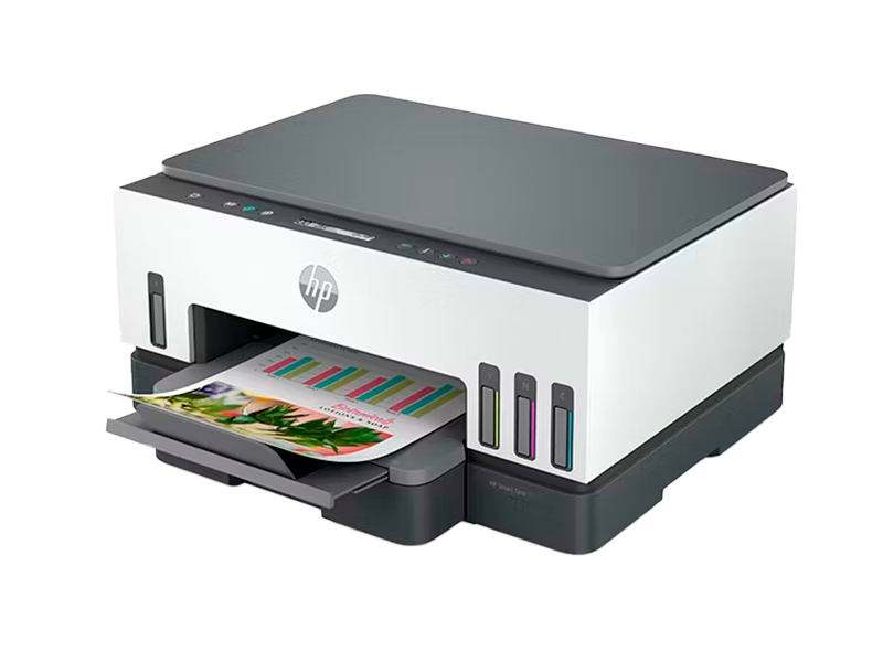 Impresora HP Multifuncional Smart Tank 720 a Color, Velocidad de 15 ppm, Impresión a Doble Cara, Wi-Fi 5G, USB 2.0
