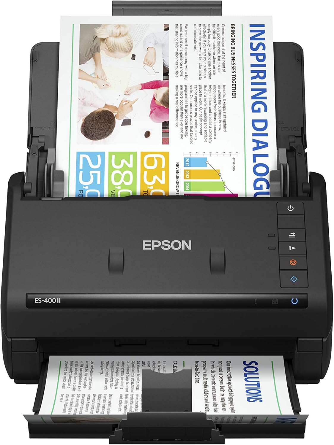 Scanner Epson WorkForce ES-400 II con Alimentador automático de documentos (ADF), USB 3.0, Programación de trabajos, Escaner a color Duplex, Wi-Fi