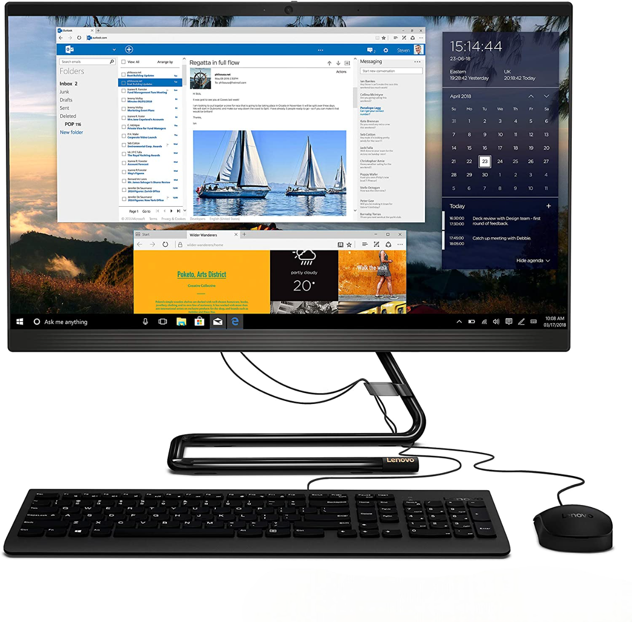 PC Lenovo Todo en Uno IdeaCentre 3 (24ITL6), Intel Core i3-1215U Hasta 4.4 GHz, RAM 8GB, SSD 512GB, Wi-Fi, BT, LED 24" Full HD