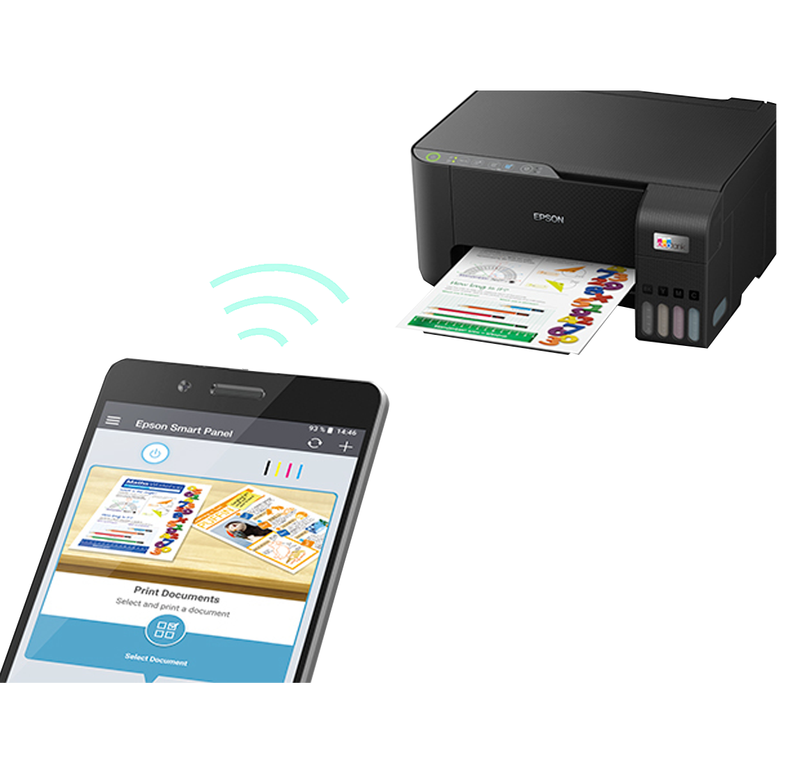 Impresora Epson Multifuncional Ecotank L3250, Wi-Fi, USB de alta velocidad, alta productividad y rendimiento.