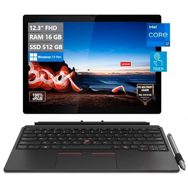 Ultrabook Lenovo ThinkPad X12 Desmontable, Core i7-1160G7 Hasta 4.4 GHz/ RAM 16GB/ SSD 512GB/ LED 12.3" FHD Touchscreen/ W11P
