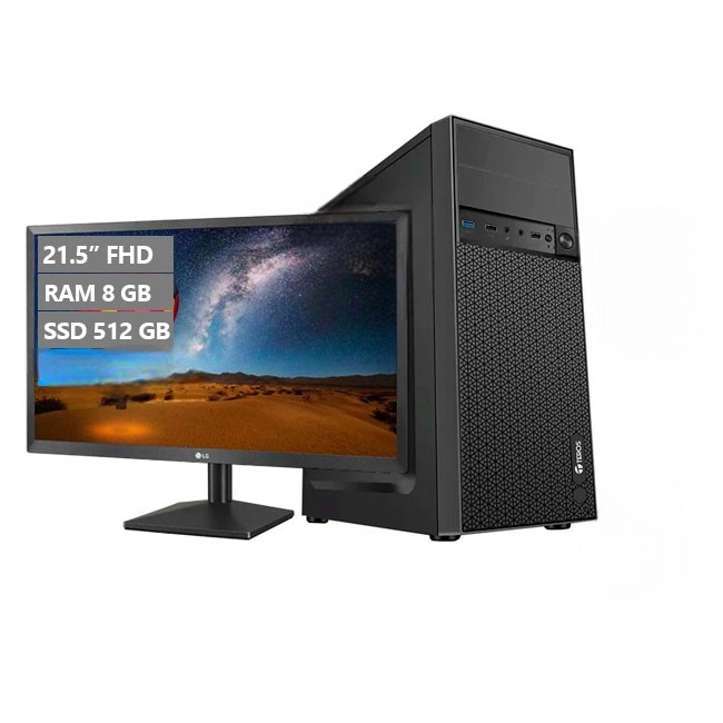 PC MAGIC Explorer, AMD Ryzen 3200G 3.6 GHz, RAM 8GB, SSD 512GB, Monitor 21.5'' FHD, Wi-Fi, Teclado y Mouse