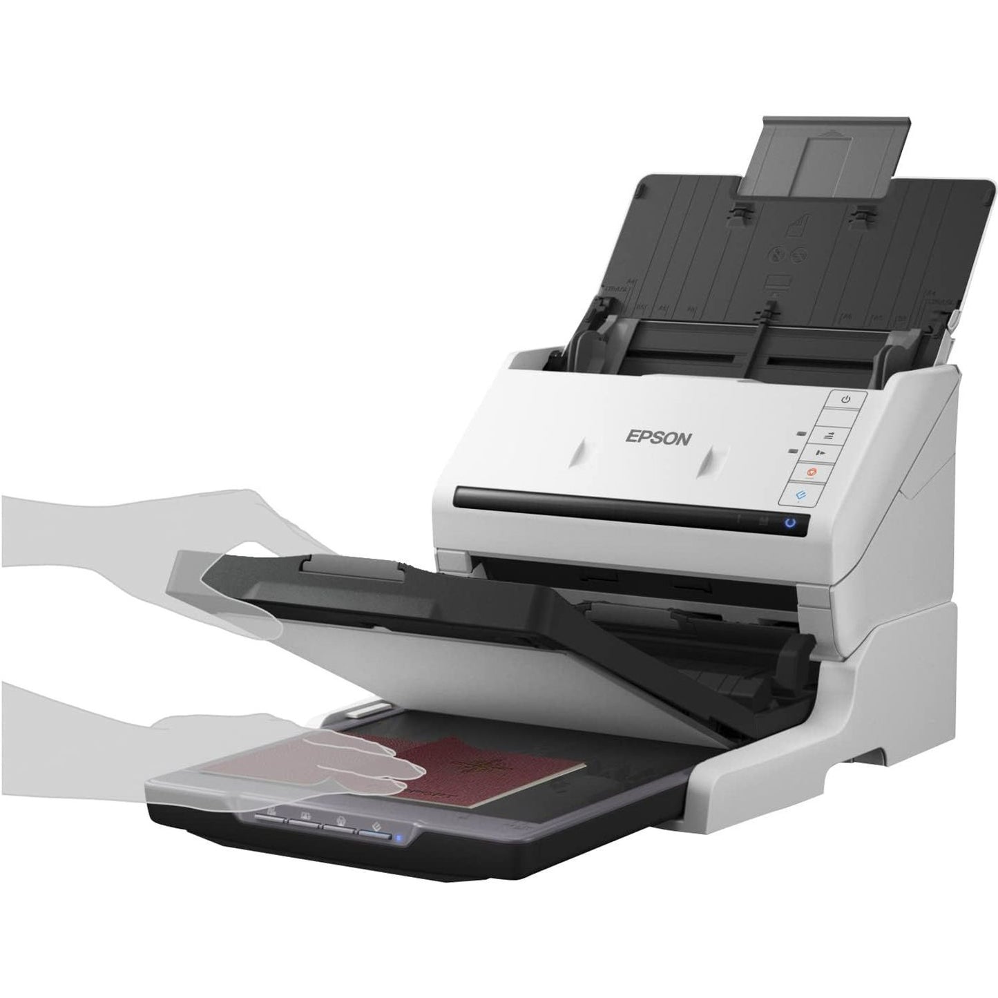 Scanner Epson DS530 II con Alimentador automático, USB 3.0, Programación de trabajos, Escaner a color Duplex, Software OCR