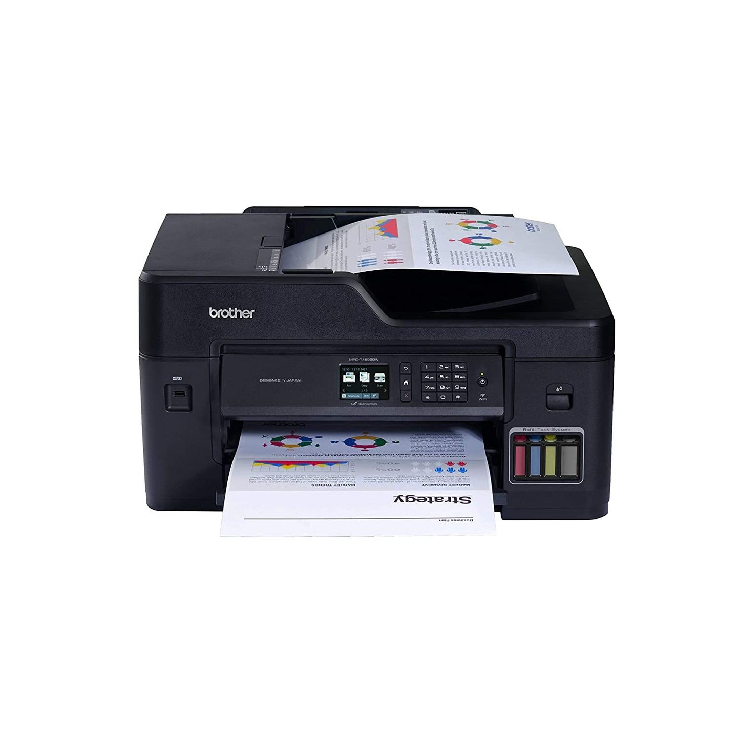 Impresora Brother Multifuncional MFC-T4500DW, Impresora, Copiadora, y Escáner, A3, sistema de tanque de tinta, USB, Wi-Fi.