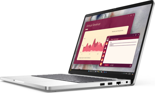 Laptop Dell Pro 14 Silver, Intel Core Ultra 5 235U Hasta 4.9 GHz, RAM 16GB, SSD 512 GB, LED 14" WUXGA, Windows 11 Pro