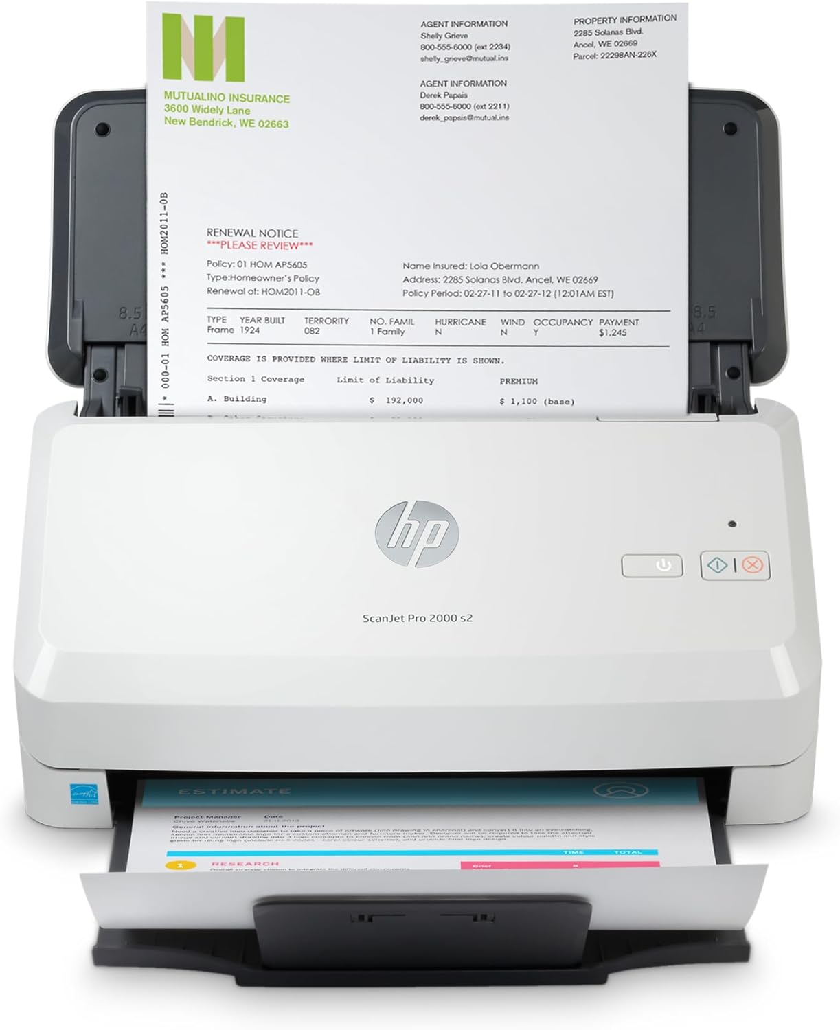 Scanner HP Scanjet Pro 2000 S2 con Alimentador de hojas, USB 3.0, Programación de trabajos recurrentes, Escaner a color de Doble Cara, Software OCR