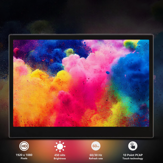 Monitor Lenovo InTOUCH de 15,6", Full HD 1080p, Pantalla táctil (multitáctil), USB-C 3.1 y HDMI/, Compatible con montaje VESA, Android y Windows