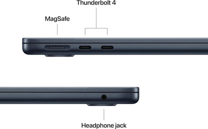 Laptop Apple MacBook Air 13.6, Chip M4, RAM 16GB, SSD 256GB, Pantalla Liquid Retina 13.6’’ (2560x1664), TrueTone, Touch ID, Peso 1.2 kg, MacOS (Midnight)