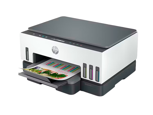 Impresora HP Multifuncional Smart Tank 720 a Color, Velocidad de 15 ppm, Impresión a Doble Cara, Wi-Fi 5G, USB 2.0