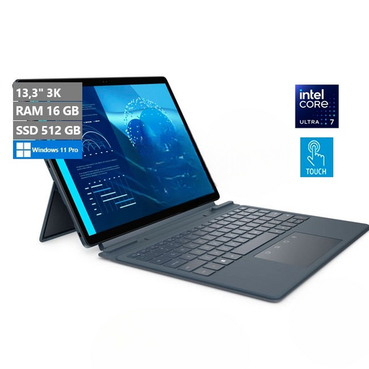 Combo-Tablet Dell Latitude 7350, 2-en-1 Desmontable, Intel Core Ultra 7 164U Hasta 4.8 GHz, RAM 16GB, 512GB SSD, Pantalla 3K Touch 13.3", W11Pro + Teclado de Viajes