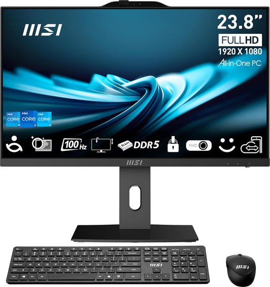 PC MSI Todo-en-Uno PRO AP242P/ Core i7-14700 Hasta 5.4 GHz, RAM 32GB, SSD 1TB, 24" Full HD a 100Hz, I.A.Integrada, Windows 11 Pro