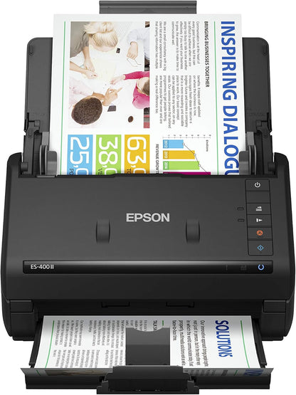 Scanner Epson WorkForce ES-400 II con Alimentador automático de documentos (ADF), USB 3.0, Programación de trabajos, Escaner a color Duplex, Wi-Fi