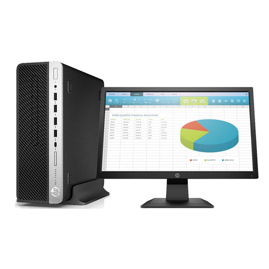 Combo-PC HP EliteDesk 705 G4, AMD Ryzen 7 Pro 3.4GHz, RAM 8GB, HDD 1TB, Video 2GB AMD Radeon R7 430, DVD-RW, Windows 10 Pro SP + Monitor HP P22V 22'' FHD