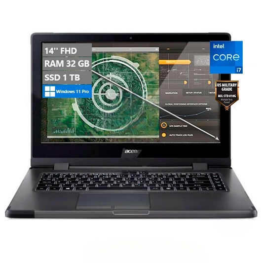 Laptop Acer Enduro Urban N3 Rugged (Resistente), Intel Core i7-1165G7/ RAM 32GB/ SSD 1TB/ LED 14" Full HD/ Windows 11 Pro