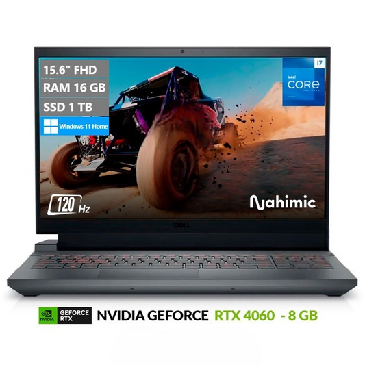 Laptop Dell G15 5530 Gaming, Intel Core i7-13650HX Hasta 4.9GHz, RAM 16GB, SSD 1 TB, Video 8GB NVIDIA GeForce RTX 4060, LED 15.6" Full HD a 120Hz, Windows 11 Home