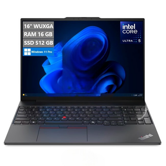 Laptop Lenovo ThinkPad E16 Gen 2, Ultra 5 125U Hasta 4.3 GHz, RAM 16GB, SSD 512GB, LED 16'' WUXGA, Windows 11 Pro