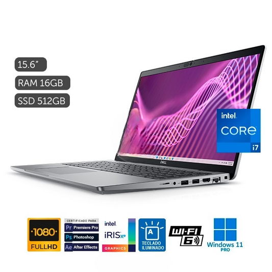 Laptop Dell Latitude 5540, Intel Core i7-1355U Hasta 5.0GHz , RAM 16GB, SSD 512GB, LED 15.6" Full HD, Windows 11 Pro SP