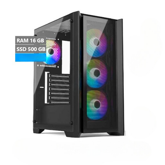 PC MAGIC Creative Essential, Intel Core i3-13100F 3.4 GHz, RAM 16GB, SSD 500GB, 4GB NVIDIA GeForce GT1030, Wi-Fi, Teclado y mouse
