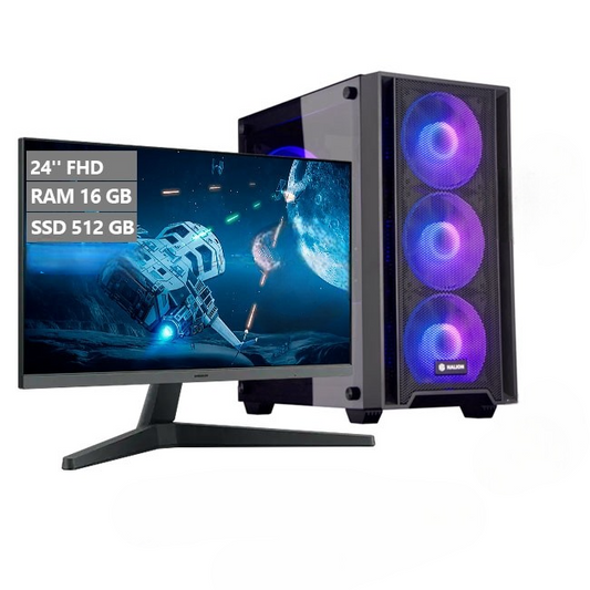 PC MAGIC Rogue, AMD Ryzen 7 8700G 4.2 GHz, RAM 16GB, SSD 512GB, Monitor 23,8'' FHD a 100 Hz, Wi-Fi, Teclado y mouse