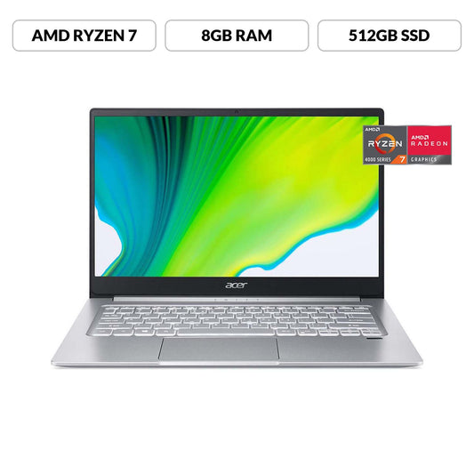 Laptop ACER Swift 3 SF314-59 Pro Ultrabook, Intel Core i7-1165G7 2.8 GHz, RAM 8GB, SSD 512GB, Intel Iris Xe, LED 14" FHD, Windows 11 Pro. Peso 1.2Kg
