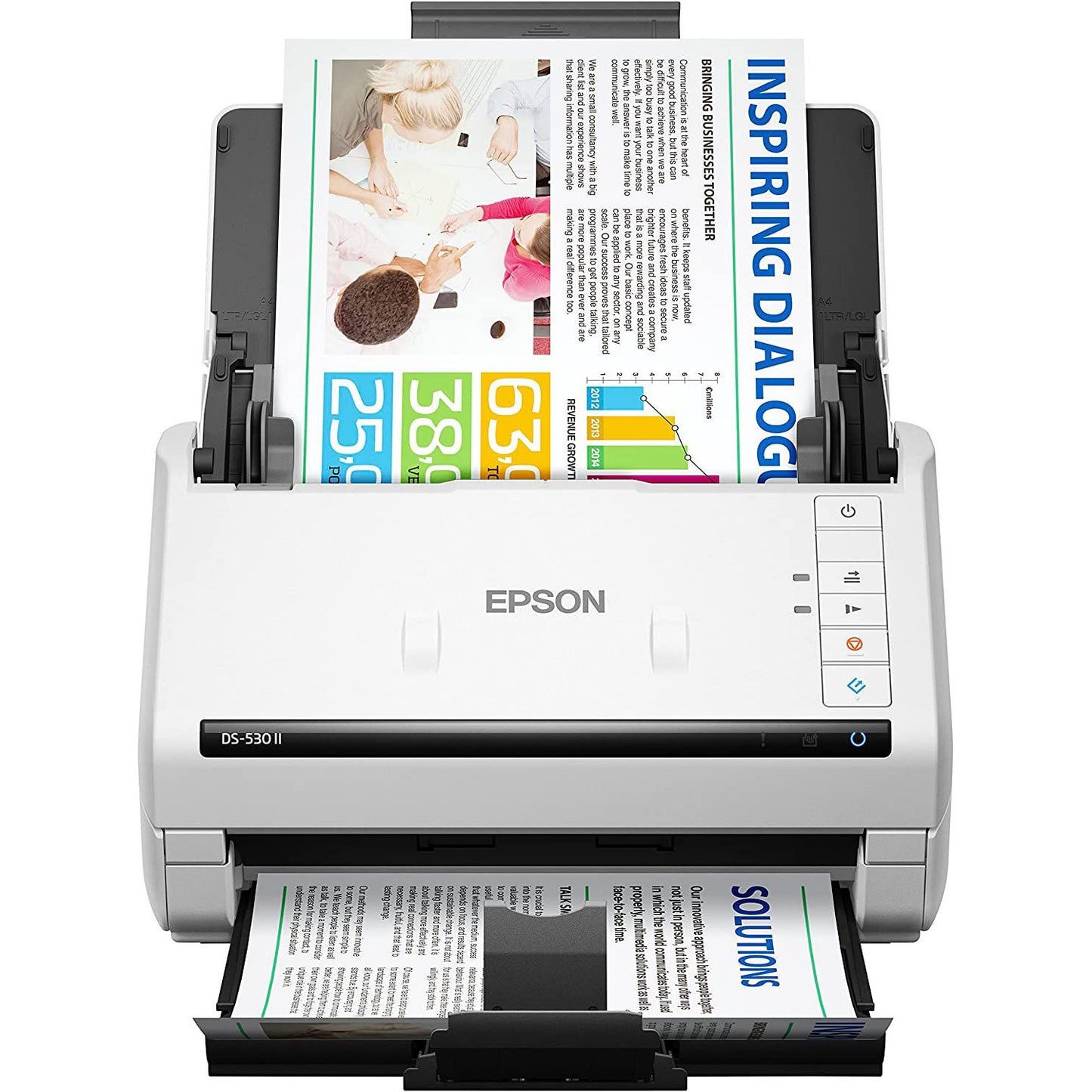 Scanner Epson DS530 II con Alimentador automático, USB 3.0, Programación de trabajos, Escaner a color Duplex, Software OCR