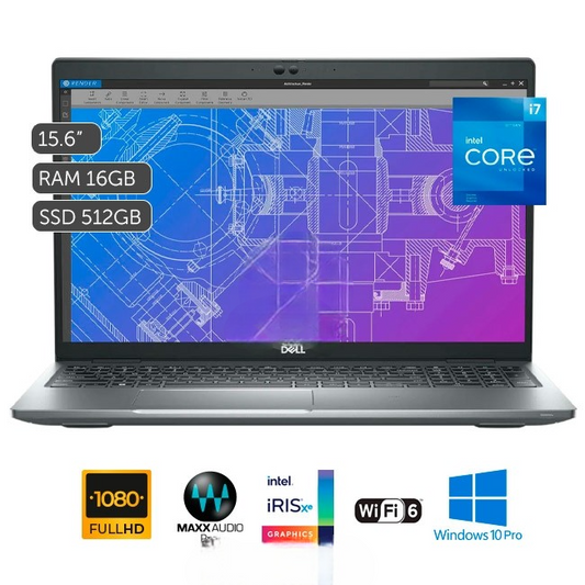 Laptop Dell Workstation Precision 3570, Intel Core i7-1255U Hasta 4.7 GHz, RAM 16GB, SSD 512GB, LED 15.6" FHD, Intel® Iris Xe, Windows 10 Pro