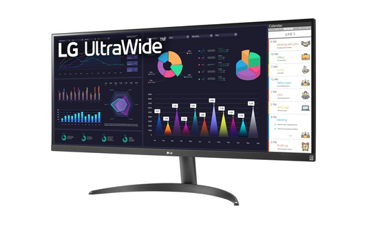 Monitor LG UltraWide 34WQ500 de 34", FHD IPS (2560x1080) a 100Hz, Gama de colores sRGB 99%, DisplayHDR™ 400, Black Stabilizer, HDMI, DP, AMD FreeSync