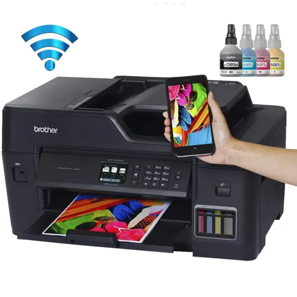Impresora Brother Multifuncional MFC-T4500DW, Impresora, Copiadora, y Escáner, A3, sistema de tanque de tinta, USB, Wi-Fi.